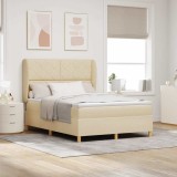 Cumpara ieftin Pat cu arcuri cu headboard Manual Crem 200 x 160 cm tesatura