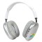 Căști wireless cu microfon USB C albe BHP-LED-02-W