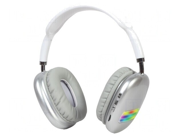 Căști wireless cu microfon USB C albe BHP-LED-02-W