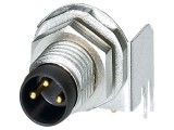 Conector M8 tată, 3 pini, 4A, 48V, IP67, &icirc;n unghi
