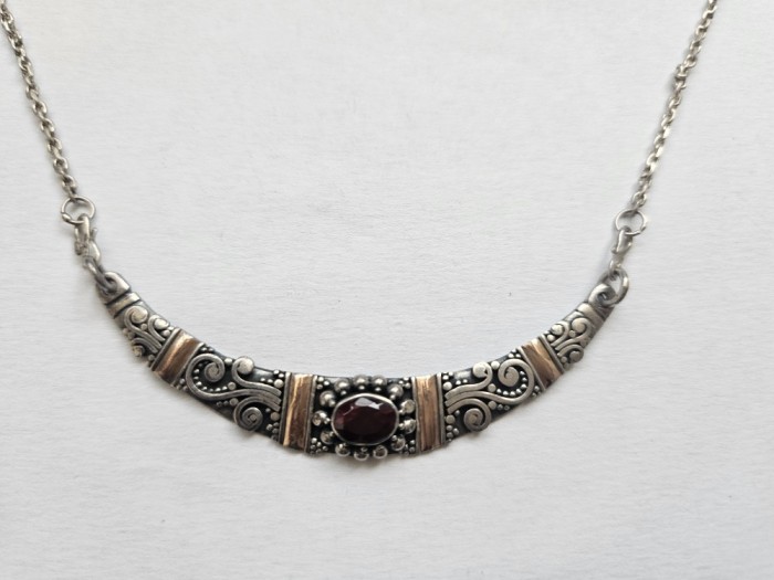 Colier din argint cu granat #3030