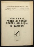 Sport SARITURI &ndash; CRITERII PROBE NORME pt Selectie UZ INTERN 31 pag tabele