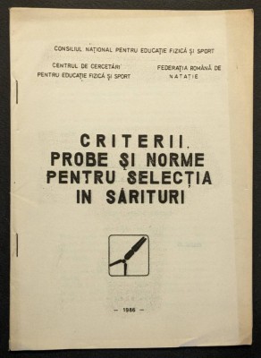 sport SARITURI &amp;ndash; CRITERII PROBE NORME pt Selectie UZ INTERN 31 pag tabele foto