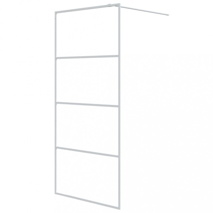 Paravan dus walk-in, alb, 90x195 cm, sticla ESG transparenta