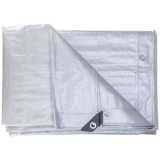 Prelata Impermeabila 6x8m, 150 g/mp, Argintiu, Protectie UV, Inele Metalice, Multifunctionala