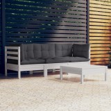 VidaXL Set mobilier grădină cu perne antracit, 4 piese, lemn de pin
