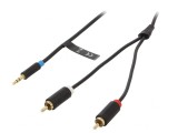Cablu Audio Jack 3.5mm la RCA 2x1m Aurit Negru