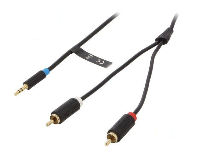 Cablu Audio Jack 3.5mm la RCA 2x1m Aurit Negru