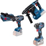 Bosch GBH 18V-24 C + GDR 18V-200 C + GSR 18V-150 C - Rotopercutor SDS-Plus 2.4 J + Masina de insurubat cu impact 200 Nm M4-M12 + Masina de gaurit si i