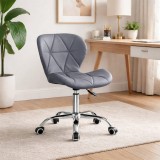 Cumpara ieftin Scaun de birou, Artool, Avola, rotativ, piele ecologica, gri, 47.5x55.5x84.5 cm