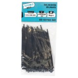 Set 100 coliere de plastic Detoolz 2,5x100 mm, negre, cu protectie UV