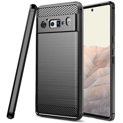 Husa pentru Google Pixel 6 Pro - Techsuit Carbon Silicone - Black foto