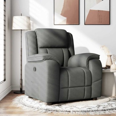 vidaXL Fotoliu rabatabil, gri &amp;icirc;nchis, material textil 4015701 foto