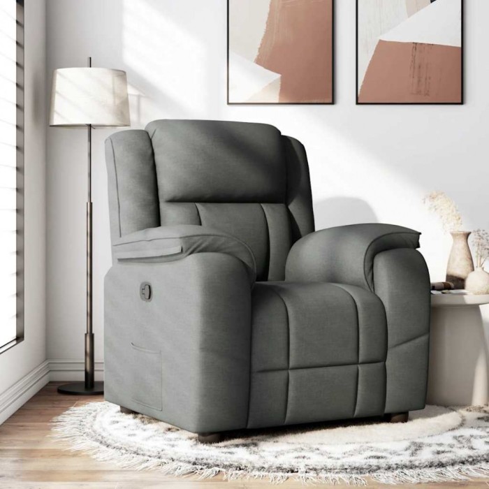 vidaXL Fotoliu rabatabil, gri &icirc;nchis, material textil 4015701