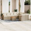 VidaXL Set canapele de grădină cu perne, 10 piese, bej, poliratan 3258712