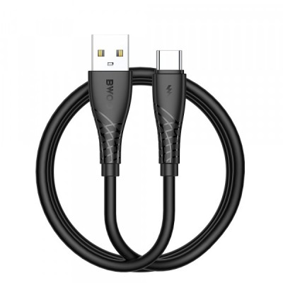 Cablu Date si Incarcare USB-A - USB-C BWOO BO-X318C, 27W, 1m, Negru foto