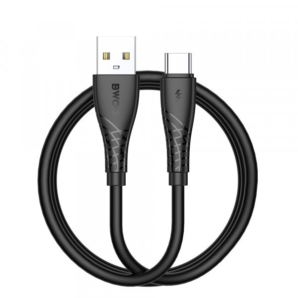 Cablu Date si Incarcare USB-A - USB-C BWOO BO-X318C, 27W, 1m, Negru