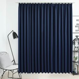 Draperie opacă, albastru, 290 x 245 cm, cu c&acirc;rlige