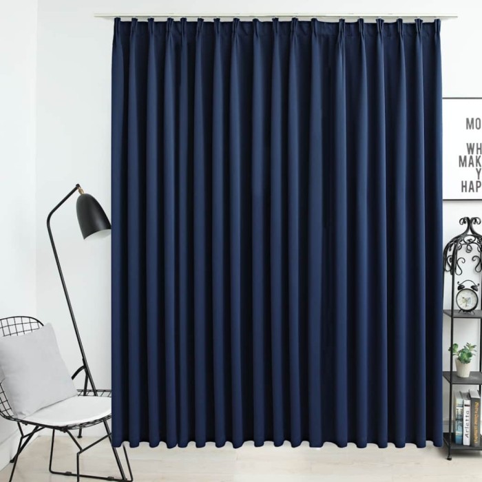 vidaXL Draperie opacă, albastru, 290 x 245 cm, cu c&acirc;rlige 134457