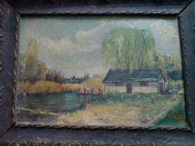 Ulei pe carton Snagov foto