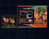Guinea 1987 - Jocurile Olimpice, folio gold, serie si colita neuzata