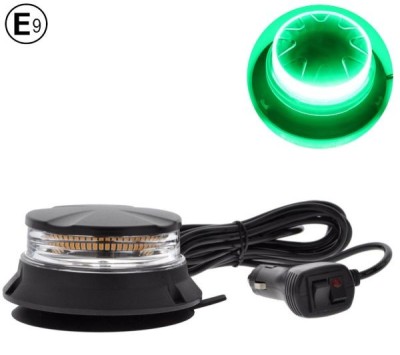 24 LED 24W Lumina de avertizare Stroboscopica Girofar Lampa Magnetica Verde 115mm 12V 24V E9 foto