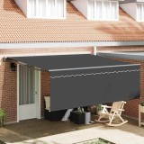 Cortina Retractabilă Manual Gri 400 &times; 300 cm Aluminiu, țesătură