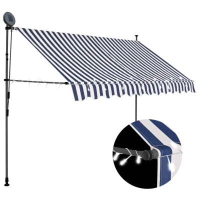 Gossi copertina retractabila manual cu led, albastru &amp;amp; alb, 300 cm foto