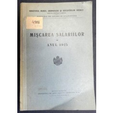 MISCAREA SALARIILOR IN ANUL 1925-BUC. 1926