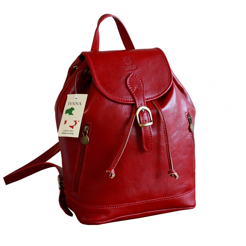 Rucsac dama din piele naturala, rosu, R109D, Burgundy | Okazii.ro