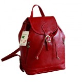 Rucsac dama din piele naturala, rosu, R109D, Burgundy