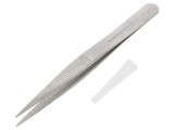 Penseta de precizie LINDSTR&Ouml;M 120mm, varf plat, capete zimtate, dreapta