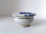 Caseta / cutiuta ceramica, gresie, hand-made, cu capac, 5cm inaltime, 10cm diametru