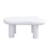 Masă de cafea &icirc;n formă de nor, din MDF cu iluminare LED și sertar, 98x65,5x40 cm, Alb