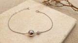 Cumpara ieftin BRATARA ARGINT 925 CU SFERA LUCIOASA - BRATARA MINIMALISTA CU BILA PAVE ZIRCONIU