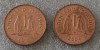 G5. FALKLAND ISLANDS LOT 1 PENNY 1998 si 2004 Copper Plated Steel, 20.3 mm **, America Centrala si de Sud