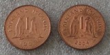 G5. FALKLAND ISLANDS LOT 1 PENNY 1998 si 2004 Copper Plated Steel, 20.3 mm **