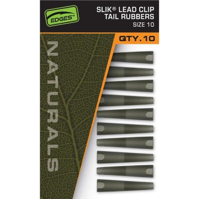 Conuri Fox Edges Naturals Lead Clip Tail Rubbers Nr.10, 10buc/pac foto