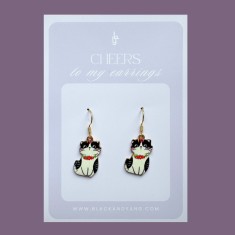 Cercei aurii cu pisici - Flowers