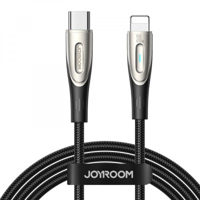 Cablu transfer date si incarcare Joyroom A27-CL3 tip Lightning - USB-C PD30W LED 1.2m, Negru foto