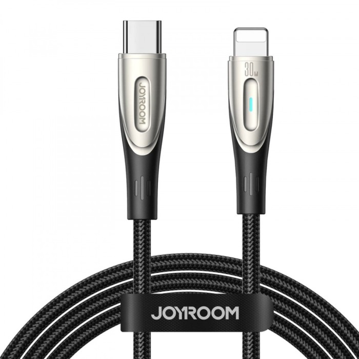 Cablu transfer date si incarcare Joyroom A27-CL3 tip Lightning - USB-C PD30W LED 1.2m, Negru