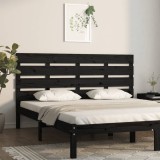 Tăblie de pat, negru, 150x3x80 cm, lemn masiv de pin