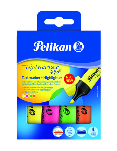 Textmarker 490, Set 4 Culori, Cutie Carton