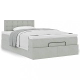 Gossi cadru de pat otoman cu saltea gri deschis 120x200cm catifea