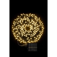 Instalație Solară de Crăciun 30m cu 300 LED-uri Lumina Alb Cald, Liniară cu Telecomandă și Panou Solar