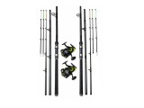 Set pescuit feeder cu 2 lansete carbon reglabile lungime 3.6/4.10m+2 mulinete ZY6000