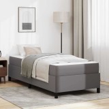 Cumpara ieftin Cadru de pat cu saltea Gri 90 x 200 cm Piele artificială
