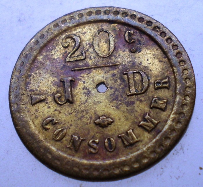 F.058 JETON JD 20 CENTIMES A CONSOMMER 32