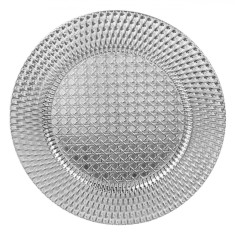 Platou Decorativ Craciun, Tip Rotund, Culoare Argintiu, Material Plastic, Diametru 33 cm, Inal?ime 1.5 cm foto