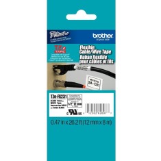 Brother Flexible ID Tape TZe-FX231 - 12 mm x 8 m - Black on White